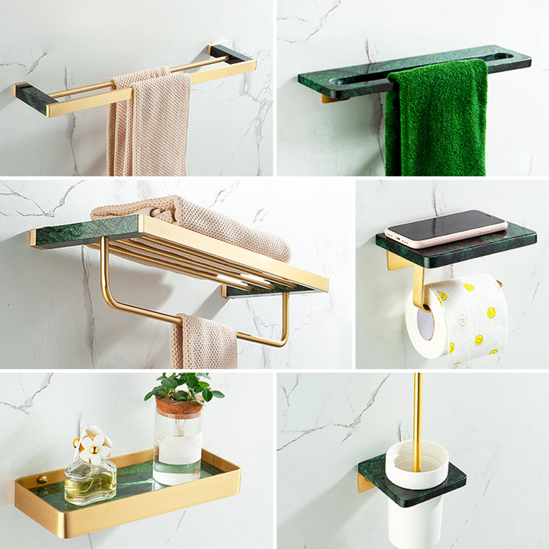 Lisslune | Golden Bath Hardware Set Brass & Marble Bathroom Accessories Set