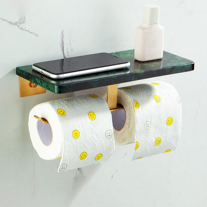 Lisslune | Golden Bath Hardware Set Brass & Marble Bathroom Accessories Set