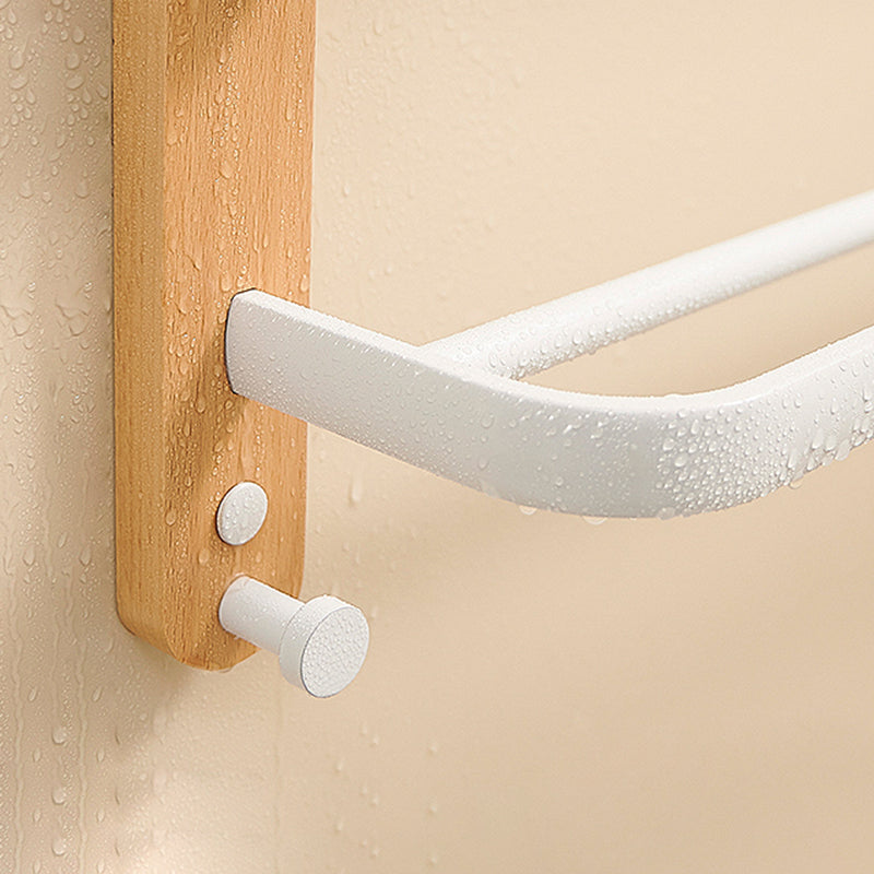 Lisslune | Aluminium and Wood Bath Accessories Set White Bathroom Accessories Kit