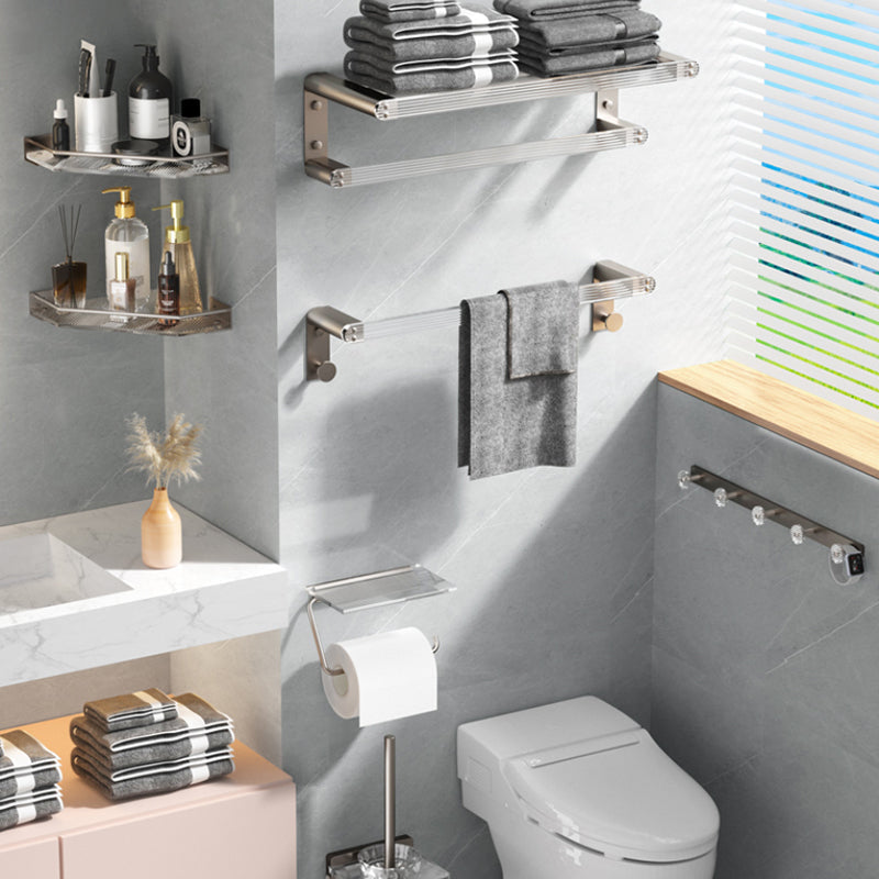 Lisslune | Modern Bathroom Set Gray Towel Rack Bathroom Shelf Bathroom Accessories Set
