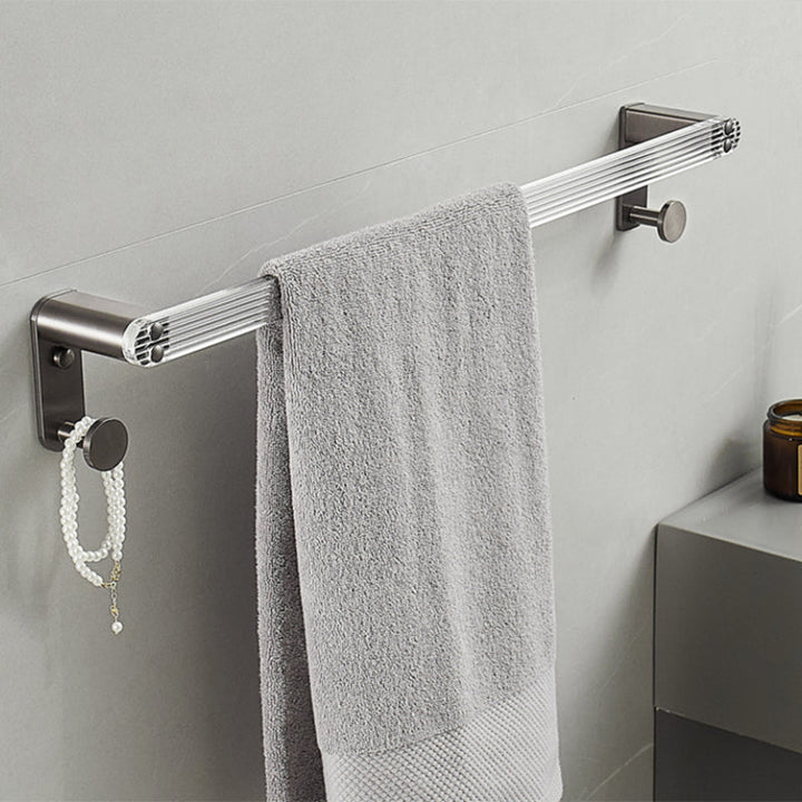 Lisslune | Modern Bathroom Set Gray Towel Rack Bathroom Shelf Bathroom Accessories Set