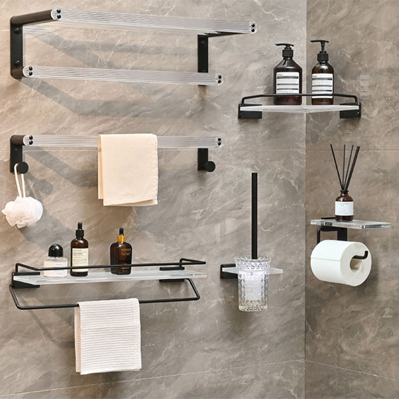 Lisslune | Modern Bathroom Accessories Set Black Towel Bar Bathroom Shelf Bathroom Fittings Set