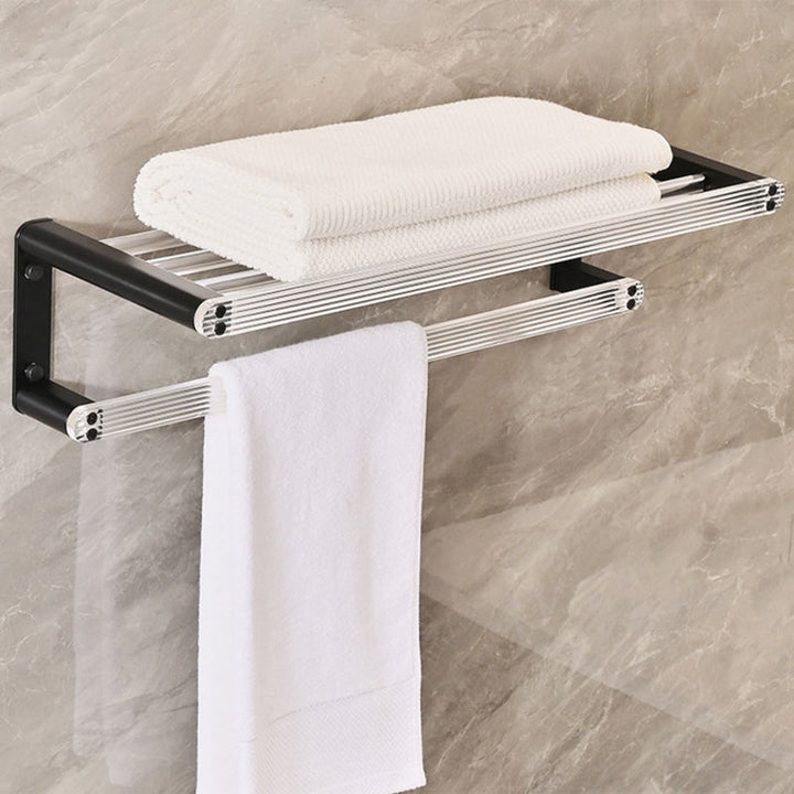Lisslune | Modern Bathroom Accessories Set Black Towel Bar Bathroom Shelf Bathroom Fittings Set