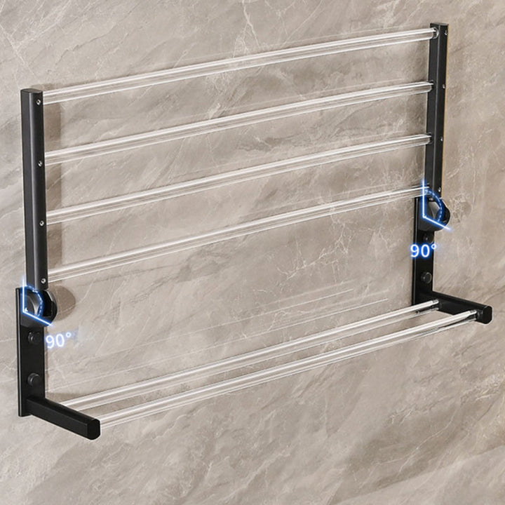 Lisslune | Modern Bathroom Accessories Set Black Towel Bar Bathroom Shelf Bathroom Fittings Set