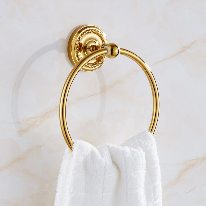 Lisslune | Traditional Golden Bathroom Accessories Set Copper Bathroom Set
