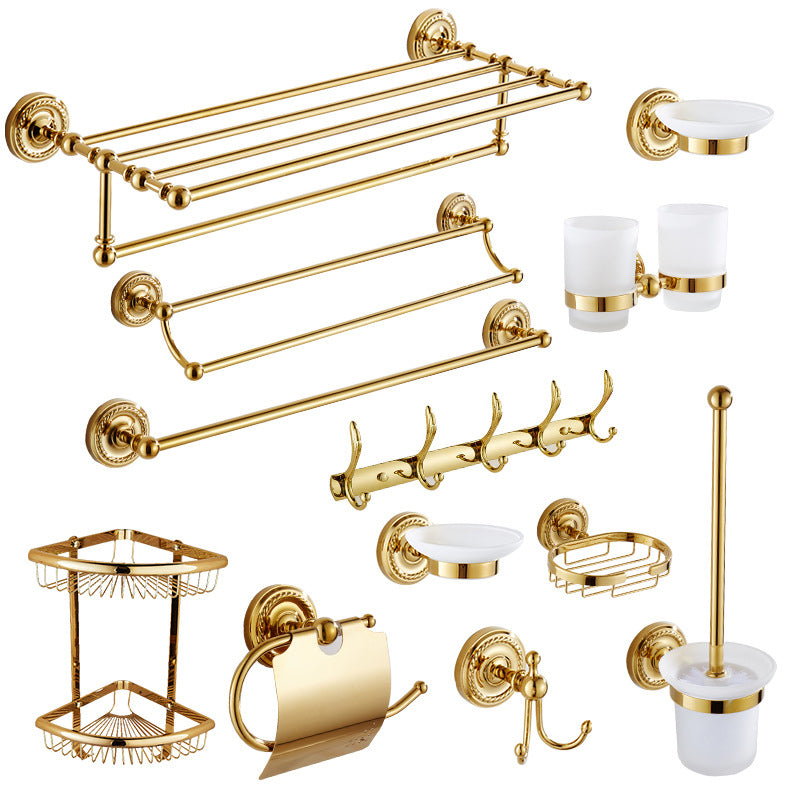 Lisslune | Traditional Golden Bathroom Accessories Set Copper Bathroom Set