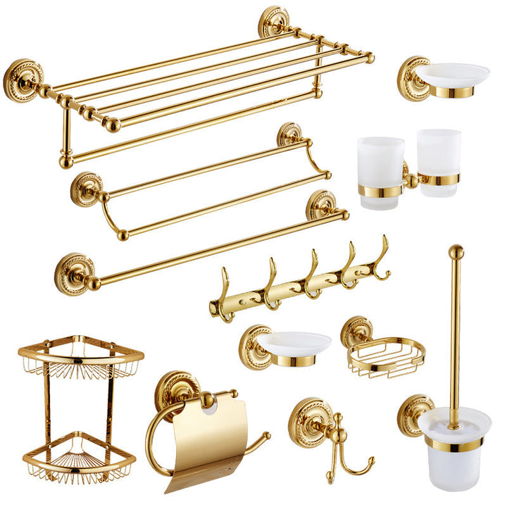 Lisslune | Traditional Golden Bathroom Accessories Set Copper Bathroom Set