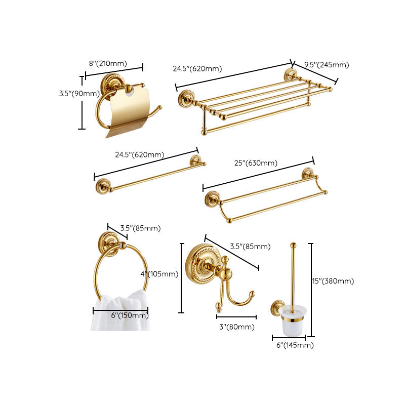 Lisslune | Traditional Golden Bathroom Accessories Set Copper Bathroom Set
