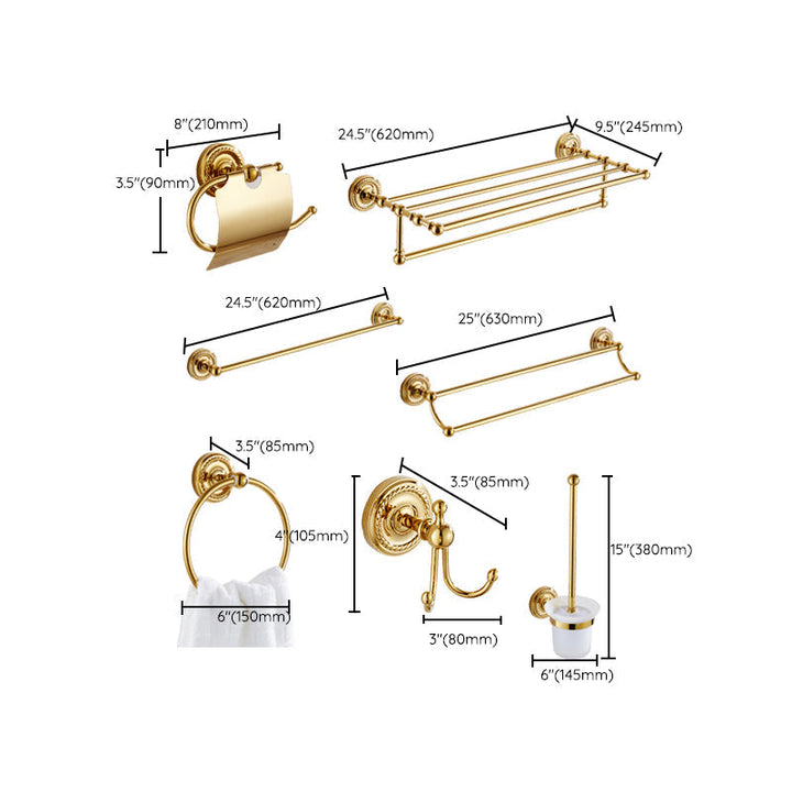 Lisslune | Traditional Golden Bathroom Accessories Set Copper Bathroom Set