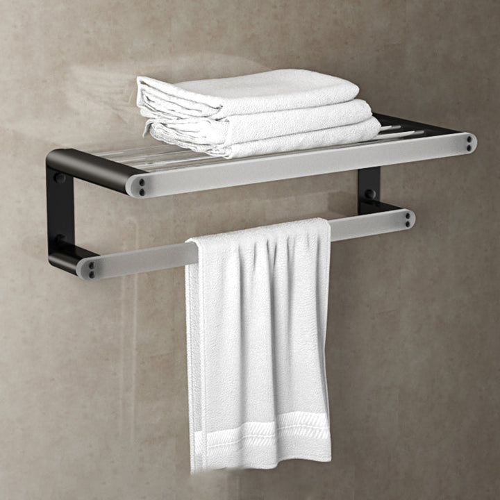 Lisslune | Modern Bathroom Accessory Set Bathroom Shelf Towel Holder Black Bathroom Accessory Set