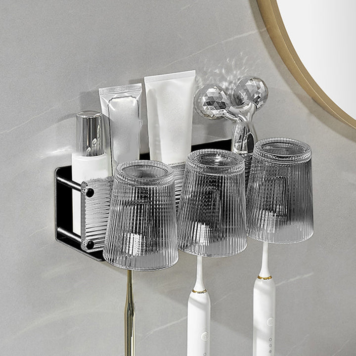 Lisslune | Modern Bathroom Accessory Set Bathroom Shelf Towel Holder Black Bathroom Accessory Set