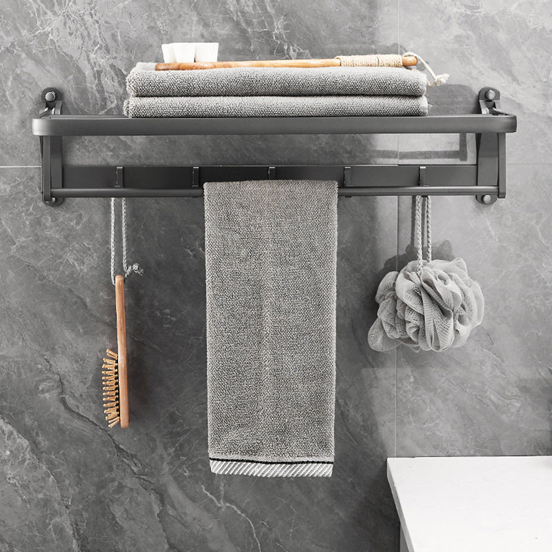 Lisslune | Gray 6/7-piece modern bathroom accessory set bathroom shelf/towel hooks/towel bar included