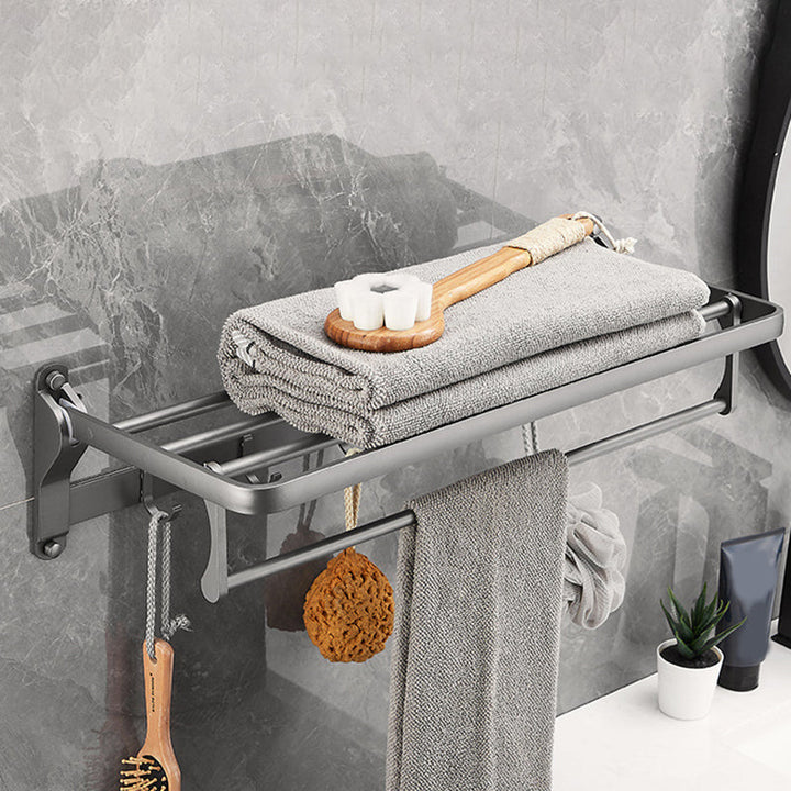Lisslune | Gray 6/7-piece modern bathroom accessory set bathroom shelf/towel hooks/towel bar included