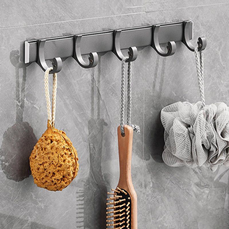 Lisslune | Gray 6/7-piece modern bathroom accessory set bathroom shelf/towel hooks/towel bar included