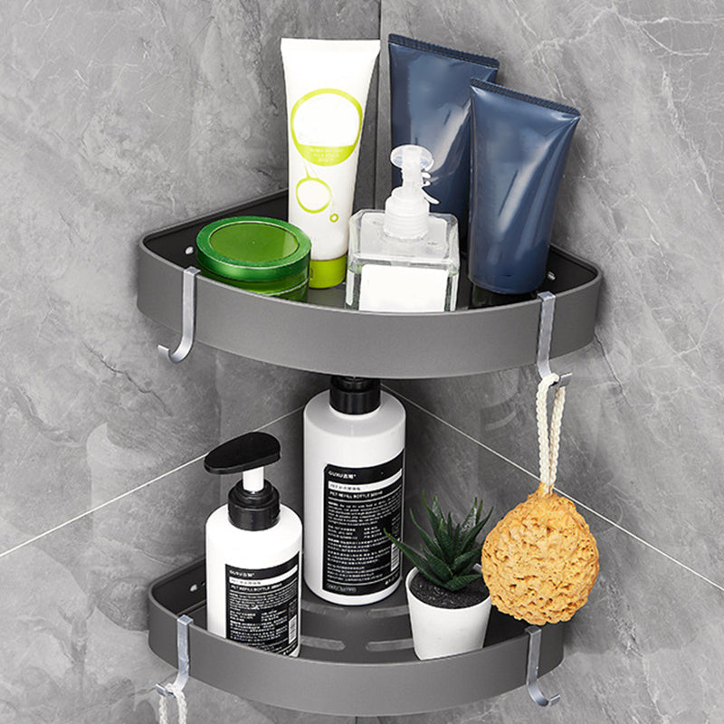 Lisslune | Gray 6/7-piece modern bathroom accessory set bathroom shelf/towel hooks/towel bar included