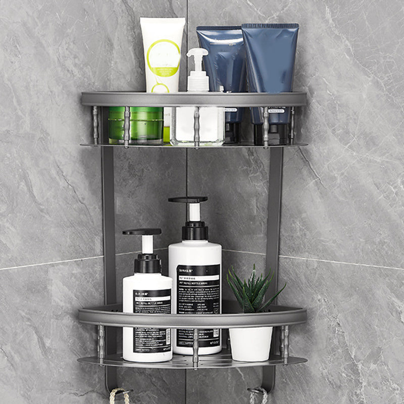 Lisslune | Gray 6/7-piece modern bathroom accessory set bathroom shelf/towel hooks/towel bar included