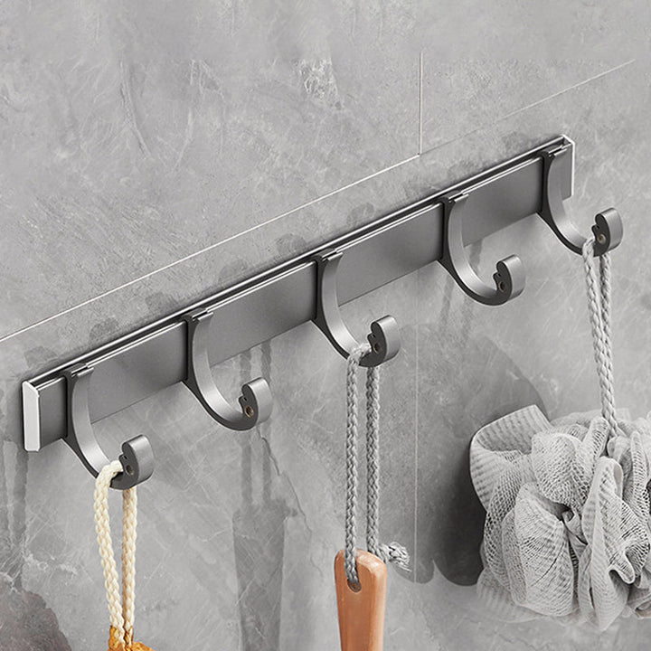 Lisslune | Gray 6/7-piece modern bathroom accessory set bathroom shelf/towel hooks/towel bar included