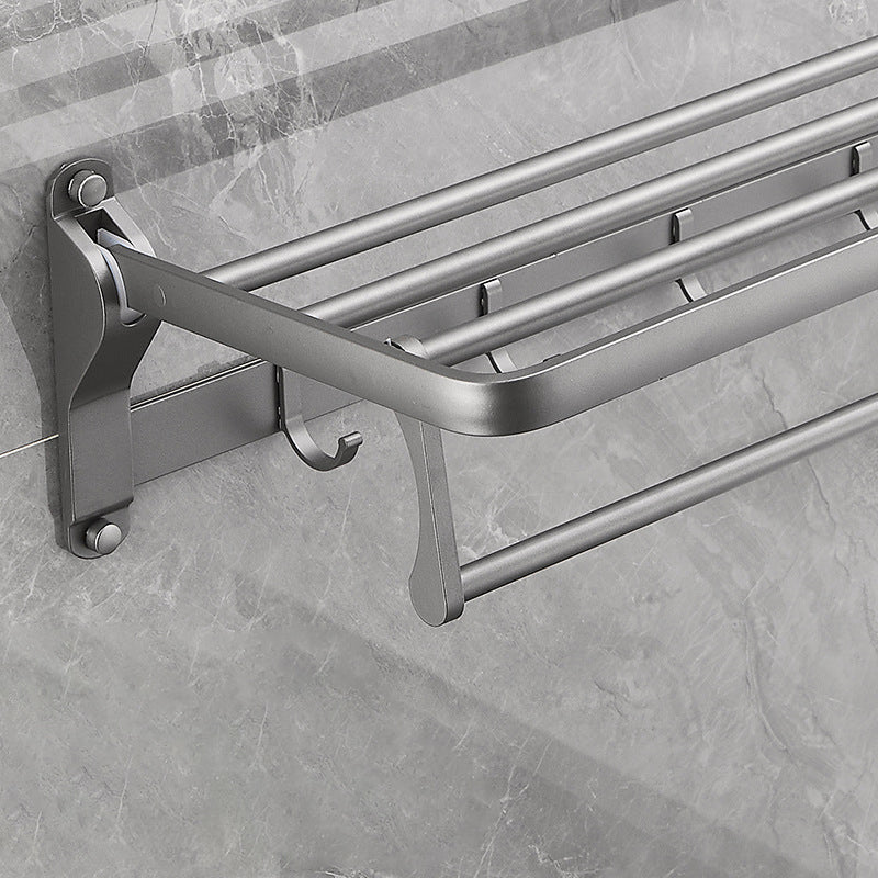 Lisslune | Gray 6/7-piece modern bathroom accessory set bathroom shelf/towel hooks/towel bar included