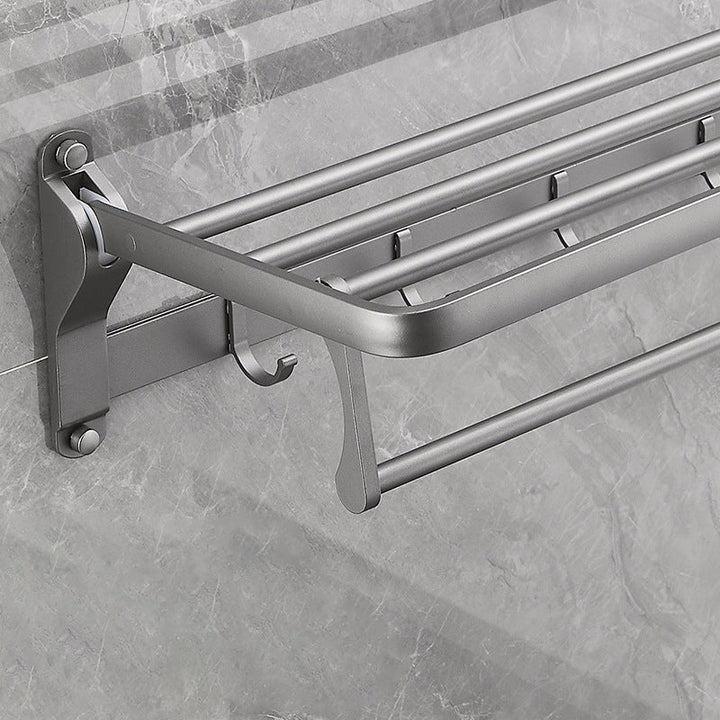 Lisslune | Gray 6/7-piece modern bathroom accessory set bathroom shelf/towel hooks/towel bar included