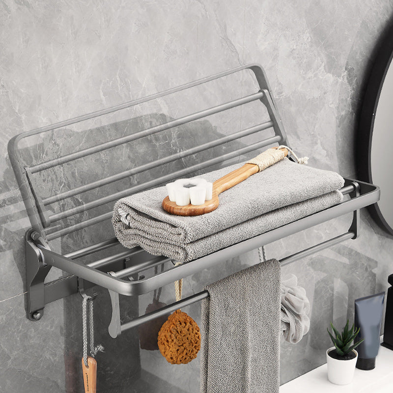 Lisslune | Gray 6/7-piece modern bathroom accessory set bathroom shelf/towel hooks/towel bar included
