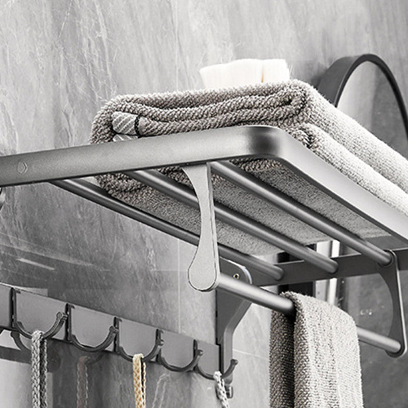 Lisslune | Gray 6/7-piece modern bathroom accessory set bathroom shelf/towel hooks/towel bar included