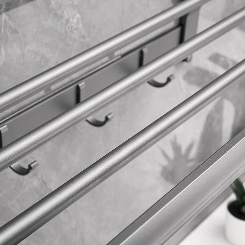 Lisslune | Gray 6/7-piece modern bathroom accessory set bathroom shelf/towel hooks/towel bar included