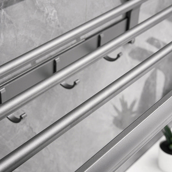 Lisslune | Gray 6/7-piece modern bathroom accessory set bathroom shelf/towel hooks/towel bar included