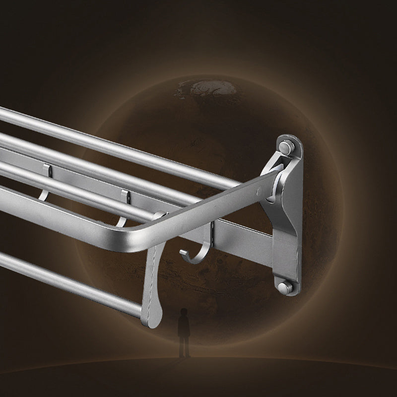 Lisslune | Gray 6/7-piece modern bathroom accessory set bathroom shelf/towel hooks/towel bar included