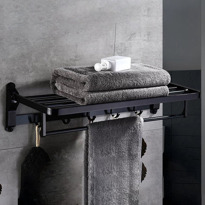 Skorter | Modern 5/6-piece bathroom accessory set with bathroom shelf/robe hooks/towel bar
