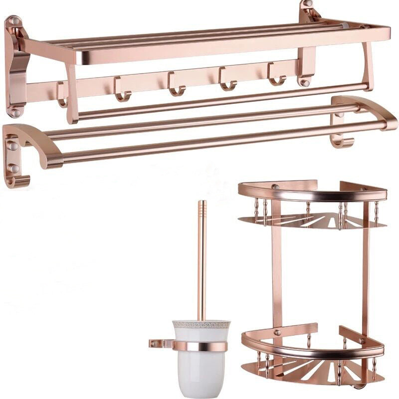 Skorter | Modern 5/6-piece bathroom accessory set with bathroom shelf/robe hooks/towel bar