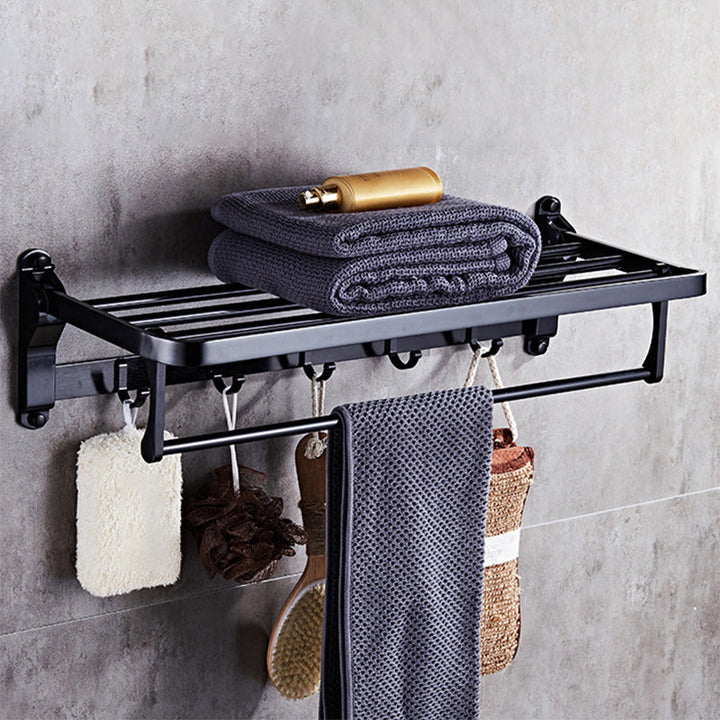 Skorter | Modern 5/6-piece bathroom accessory set with bathroom shelf/robe hooks/towel bar