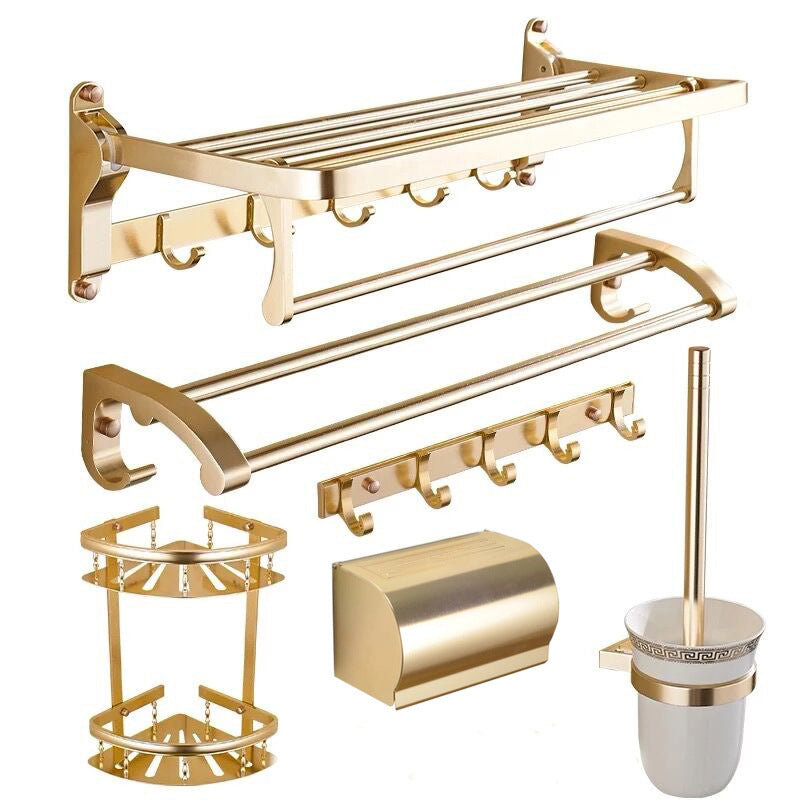 Skorter | Modern 5/6-piece bathroom accessory set with bathroom shelf/robe hooks/towel bar