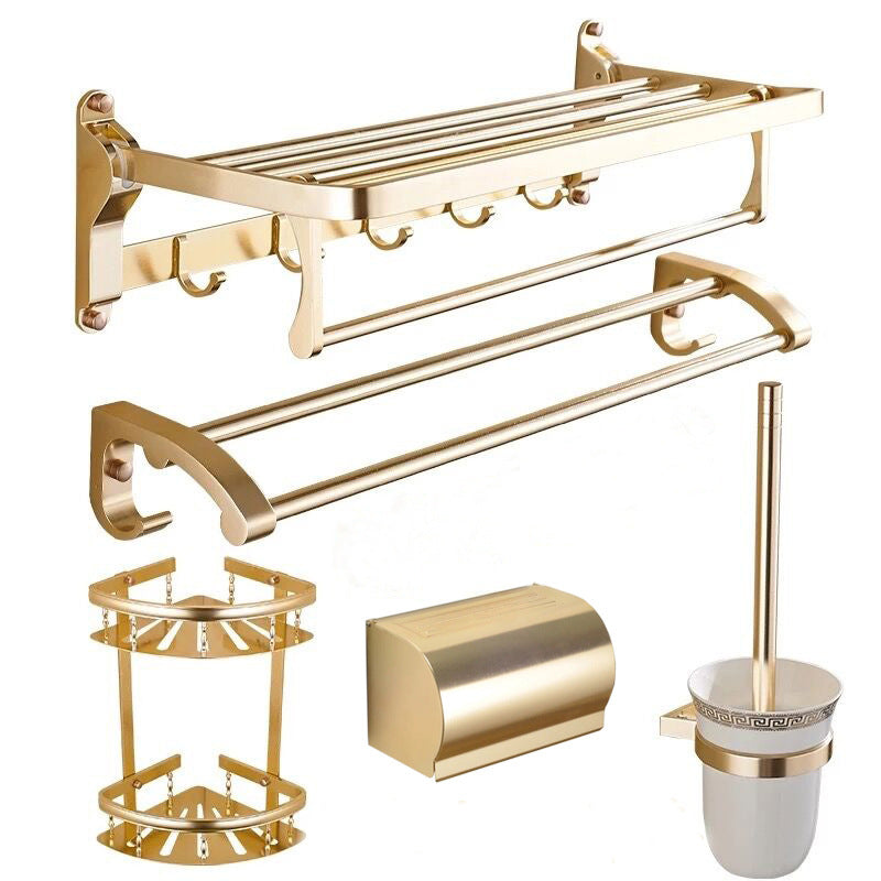Skorter | Modern 5/6-piece bathroom accessory set with bathroom shelf/robe hooks/towel bar