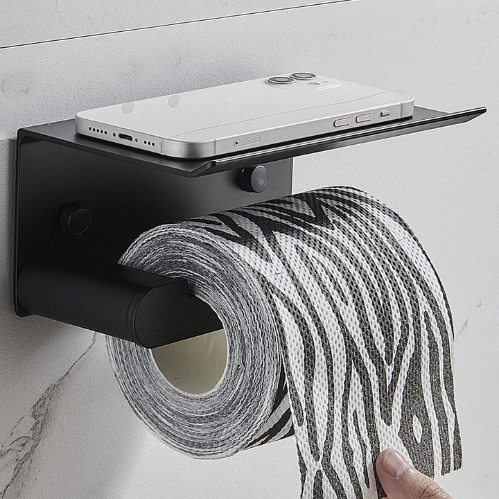 Lisslune | 7-piece Bathroom Hardware Set Matte Black/Grey with Bath Shelf/Towel Holder/Bath Towel Hook