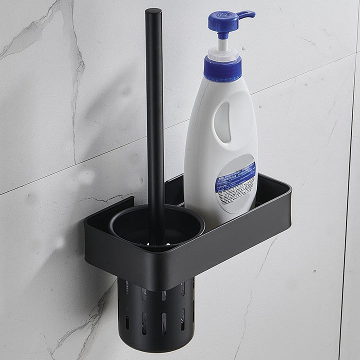 Lisslune | 7-piece bathroom hardware set matte black/gray with bath shelf/towel holder/bath towel hooks