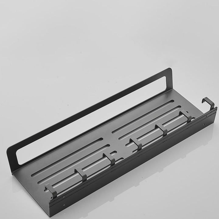 Lisslune | 7-piece bathroom hardware set matte black/gray with bath shelf/towel holder/bath towel hooks
