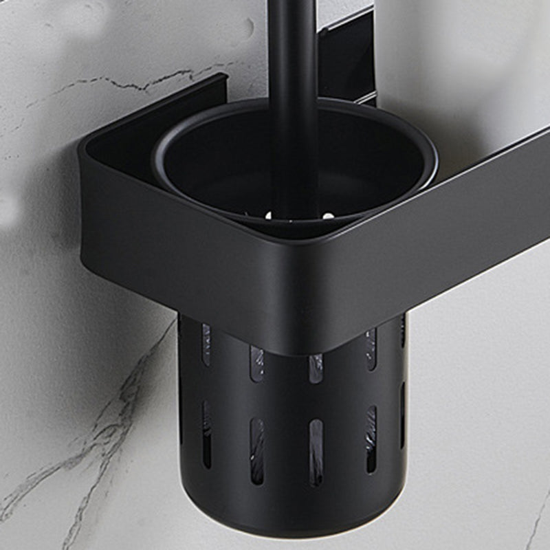 Lisslune | 7-piece bathroom hardware set matte black/gray with bath shelf/towel holder/bath towel hooks