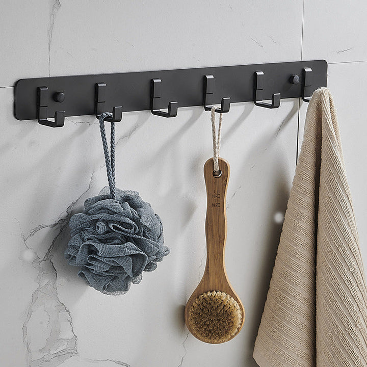 Lisslune | 7-piece Bathroom Hardware Set Matte Black/Grey with Bath Shelf/Towel Holder/Bath Towel Hook