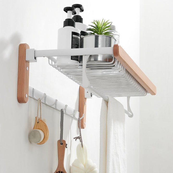 Lisslune | White Bathroom Set Solid Wood & Aluminium Bathroom Accessories individually or as a set