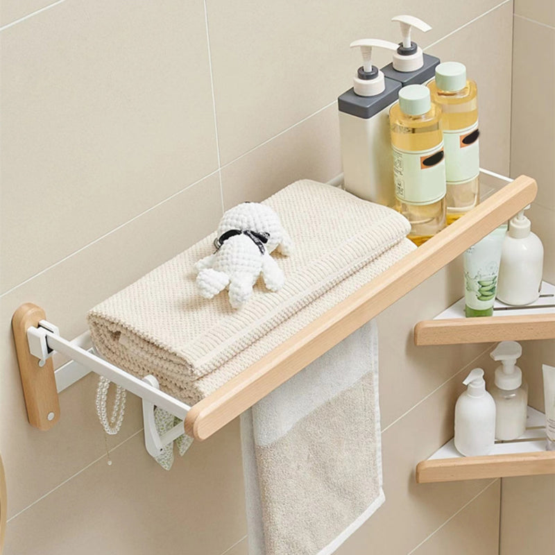 Lisslune | White Bathroom Set Solid Wood & Aluminium Bathroom Accessories individually or as a set