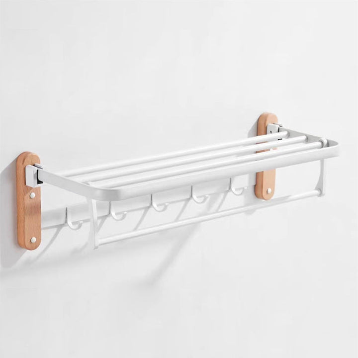 Lisslune | White Bathroom Set Solid Wood & Aluminium Bathroom Accessories individually or as a set