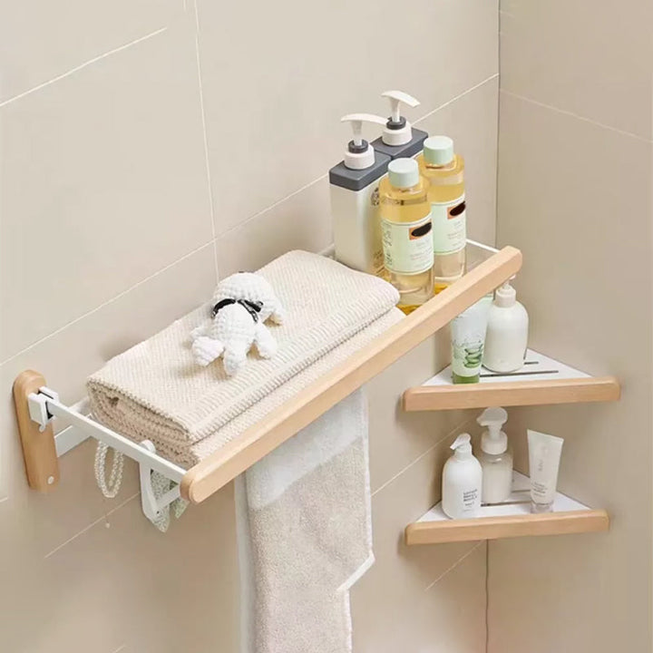 Lisslune | White Bathroom Set Solid Wood & Aluminium Bathroom Accessories individually or as a set