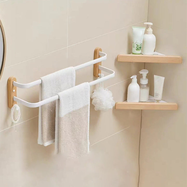 Lisslune | White Bathroom Set Solid Wood & Aluminium Bathroom Accessories individually or as a set
