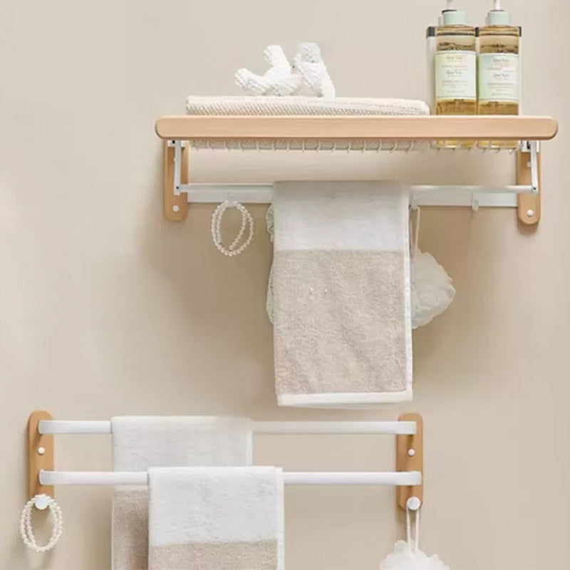 Lisslune | White Bathroom Set Solid Wood & Aluminium Bathroom Accessories individually or as a set