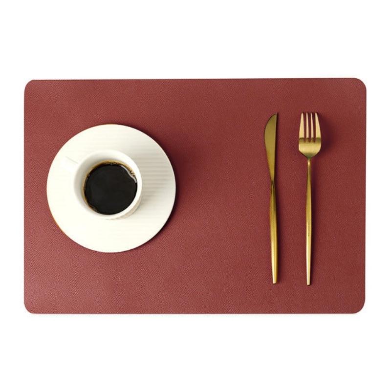 Lisslune | Modern Rectangular Waterproof PU Leather Place Mats