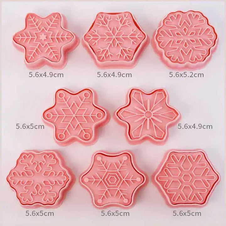 Lisslune | 8 Pieces/Set DIY Cake Decoration Tools Christmas Cartoon Cookie Cutter Set Plastic Baking Molds Cookie Tools