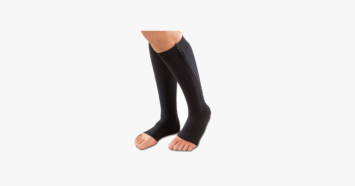 Lisslune | Unisex Zipper Compression Socks with Open Toe – Relaxation with Every Step!