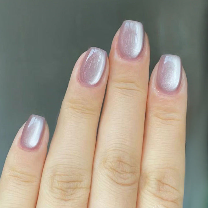 Lisslune | Cat Eye Press on Nails Short Artificial Nails Glossy Acrylic 4 PACK (96 Stück) Nägel Glänzend Quadrat Falsche Nägel Vollabdeckung Klebenägel Aufklebenägel für Squoval Maniküre