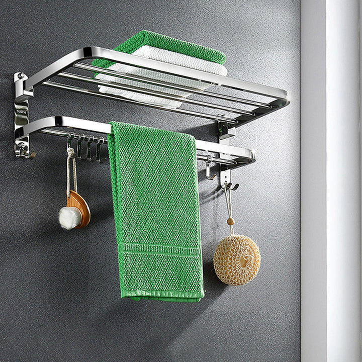 Lisslune | Classic Polished Chrome Bathroom Accessory Set Towel Rail/Paper Holder/Bathrobe Hook Included