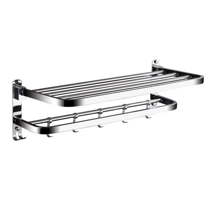 Lisslune | Classic Polished Chrome Bathroom Accessory Set Towel Rail/Paper Holder/Bathrobe Hook Included